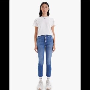 NWT Mother Pixie Dazzler Ankle Fray Beginner’s Luck Size 32